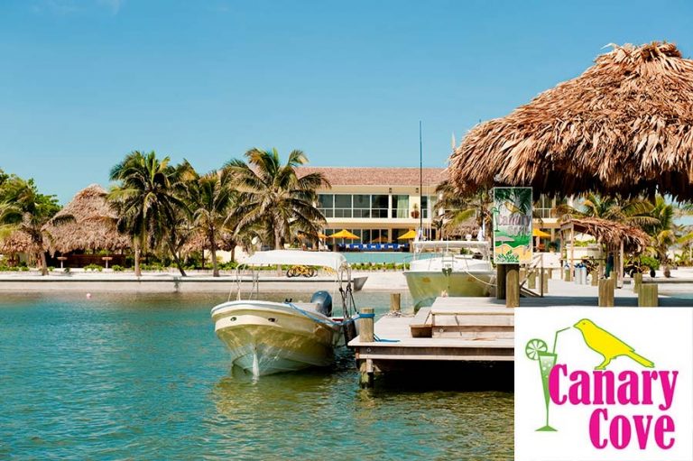 Canary Cove beachfront villas and dock on Ambergris Caye